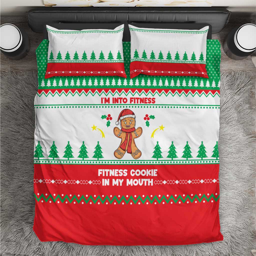 Funny Fitness Cookie Christmas Bedding Set with Gingerbread Design and Holiday Pattern - Wonder Print Shop