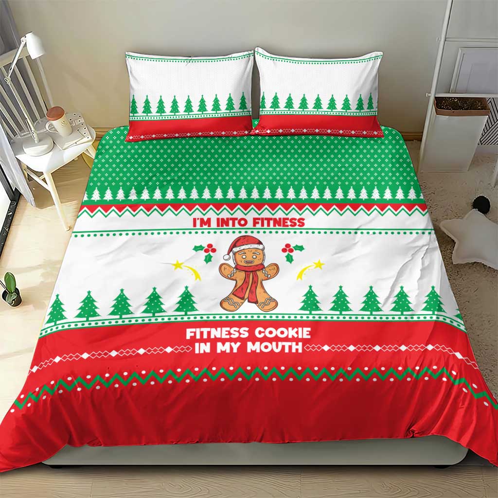 Funny Fitness Cookie Christmas Bedding Set with Gingerbread Design and Holiday Pattern - Wonder Print Shop