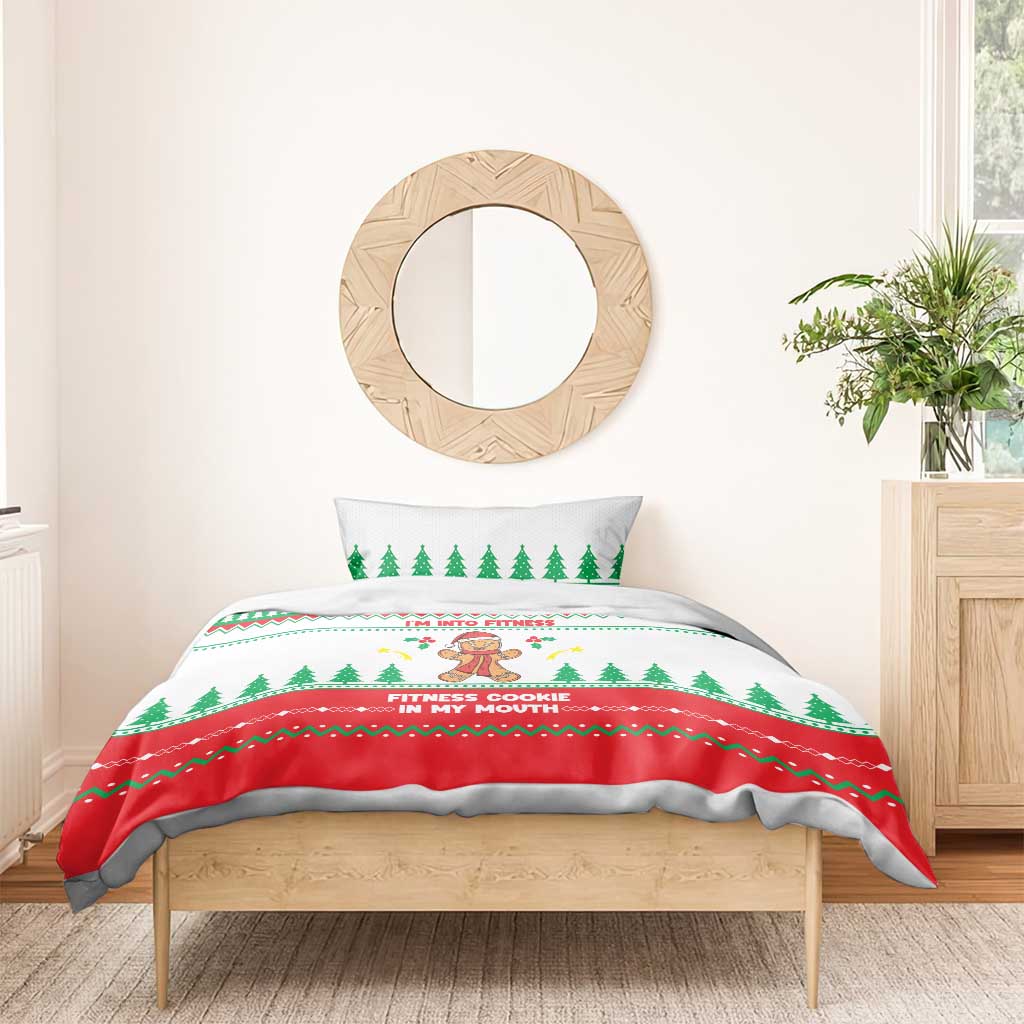 Funny Fitness Cookie Christmas Bedding Set with Gingerbread Design and Holiday Pattern - Wonder Print Shop