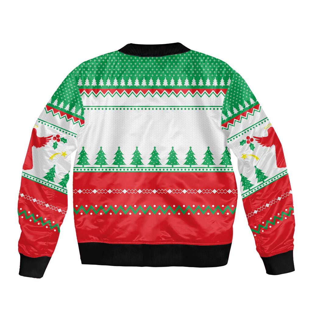 Funny Fitness Cookie Christmas Bomber Jacket with Gingerbread Design and Holiday Pattern - Wonder Print Shop