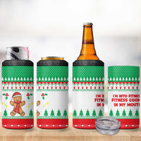 Funny Fitness Cookie Christmas 4 in 1 Can Cooler Tumbler with Gingerbread Design and Holiday Pattern - Wonder Print Shop