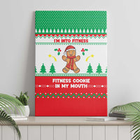 Funny Fitness Cookie Christmas Canvas Wall Art with Gingerbread Design and Holiday Pattern - Wonder Print Shop