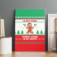 Funny Fitness Cookie Christmas Canvas Wall Art with Gingerbread Design and Holiday Pattern - Wonder Print Shop