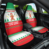 Funny Fitness Cookie Christmas Car Seat Cover with Gingerbread Design and Holiday Pattern - Wonder Print Shop