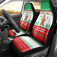Funny Fitness Cookie Christmas Car Seat Cover with Gingerbread Design and Holiday Pattern - Wonder Print Shop
