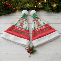 Funny Fitness Cookie Christmas Santa Hat with Gingerbread Design and Holiday Pattern - Wonder Print Shop