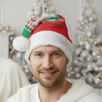 Funny Fitness Cookie Christmas Santa Hat with Gingerbread Design and Holiday Pattern - Wonder Print Shop