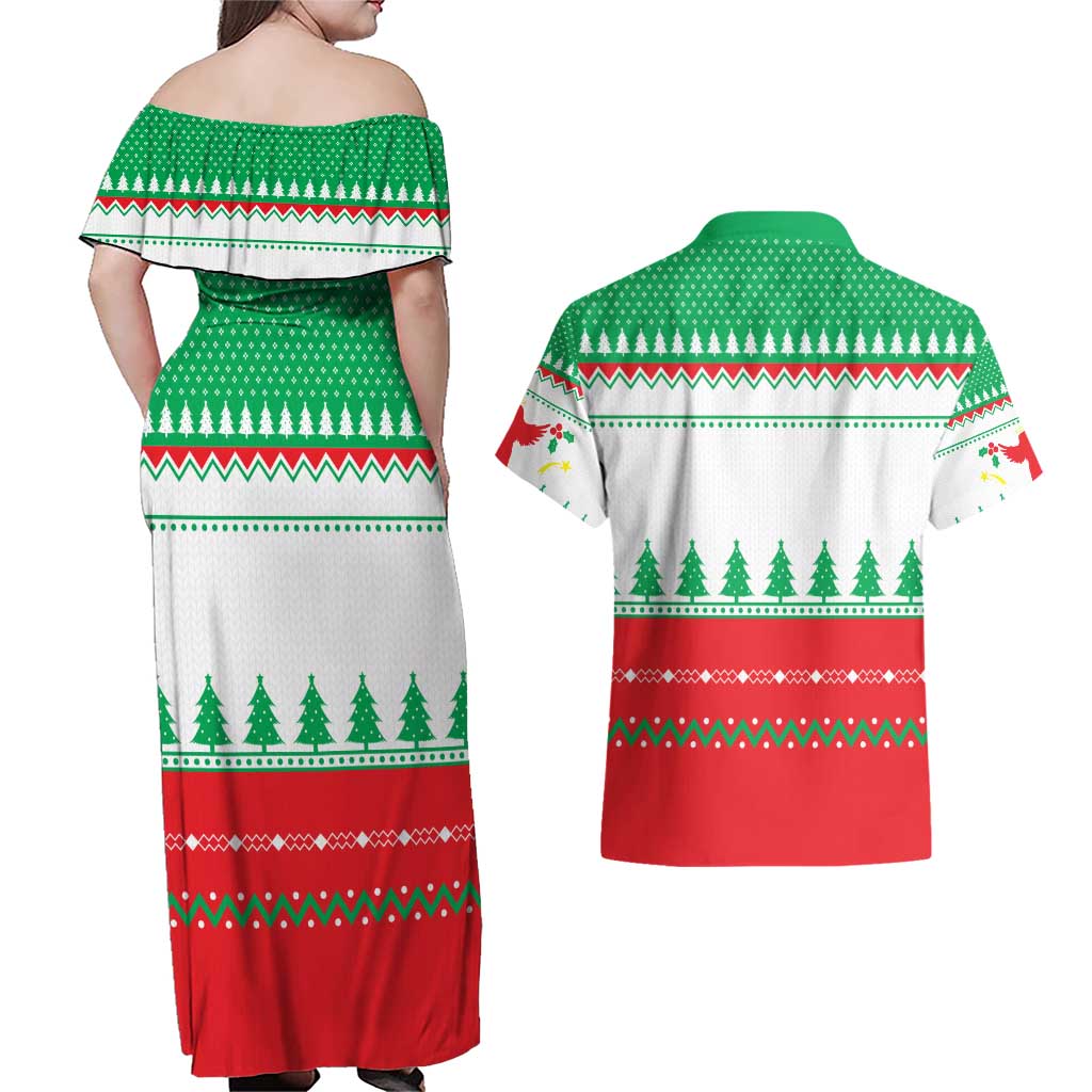 Funny Fitness Cookie Christmas Couples Matching Off Shoulder Maxi Dress and Hawaiian Shirt with Gingerbread Design and Holiday Pattern - Wonder Print Shop