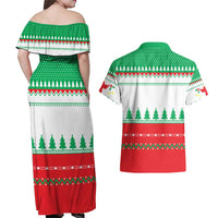 Funny Fitness Cookie Christmas Couples Matching Off Shoulder Maxi Dress and Hawaiian Shirt with Gingerbread Design and Holiday Pattern - Wonder Print Shop