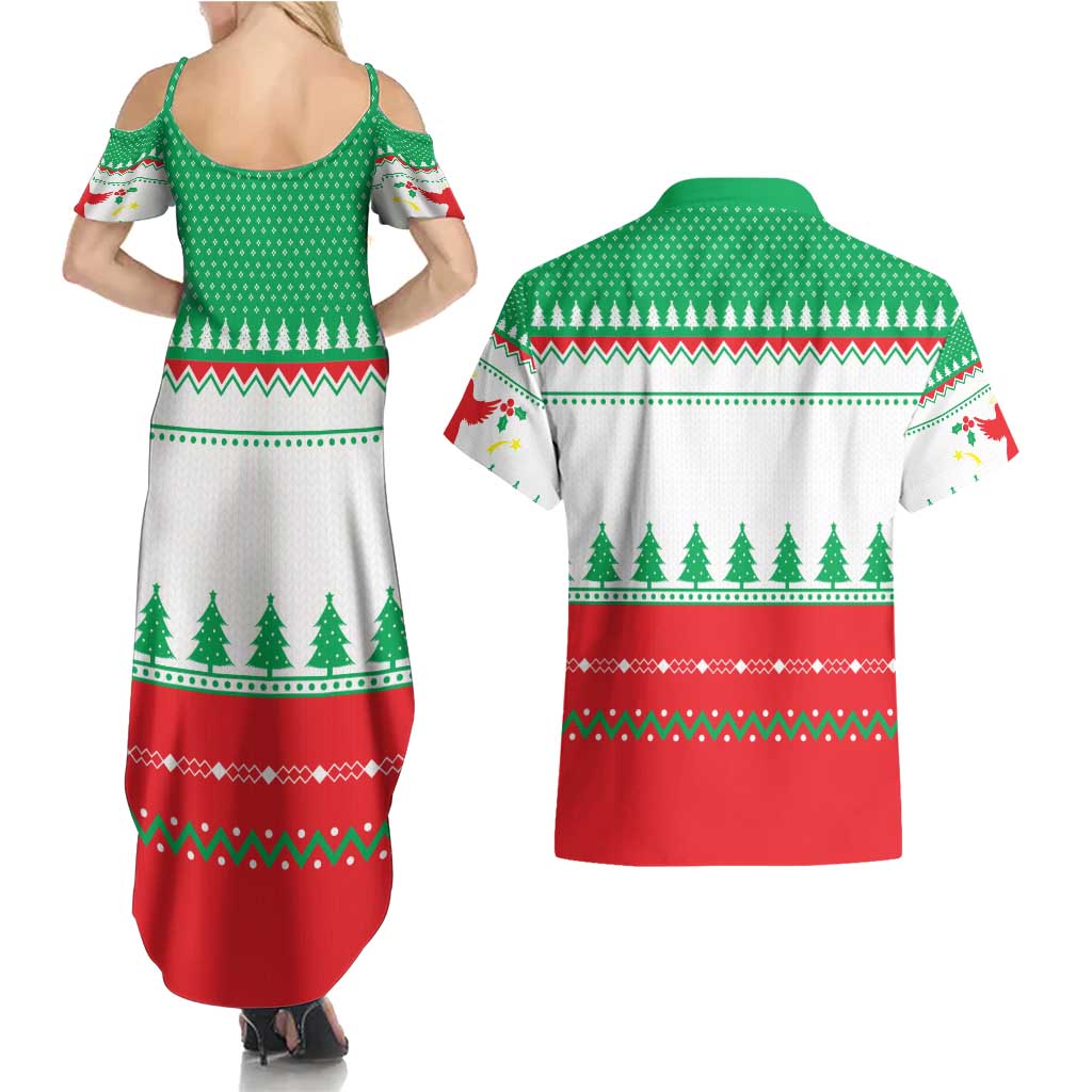 Funny Fitness Cookie Christmas Couples Matching Summer Maxi Dress and Hawaiian Shirt with Gingerbread Design and Holiday Pattern - Wonder Print Shop