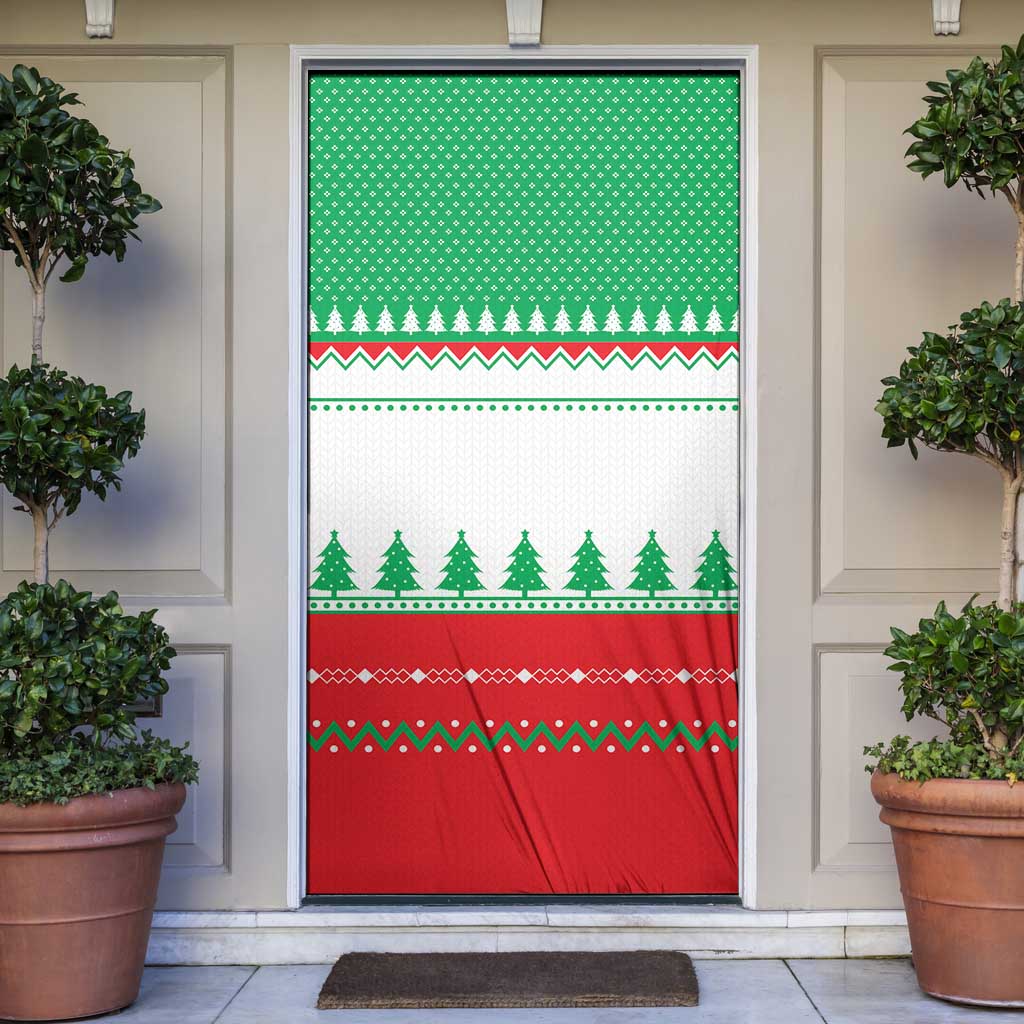 Funny Fitness Cookie Christmas Door Cover with Gingerbread Design and Holiday Pattern - Wonder Print Shop