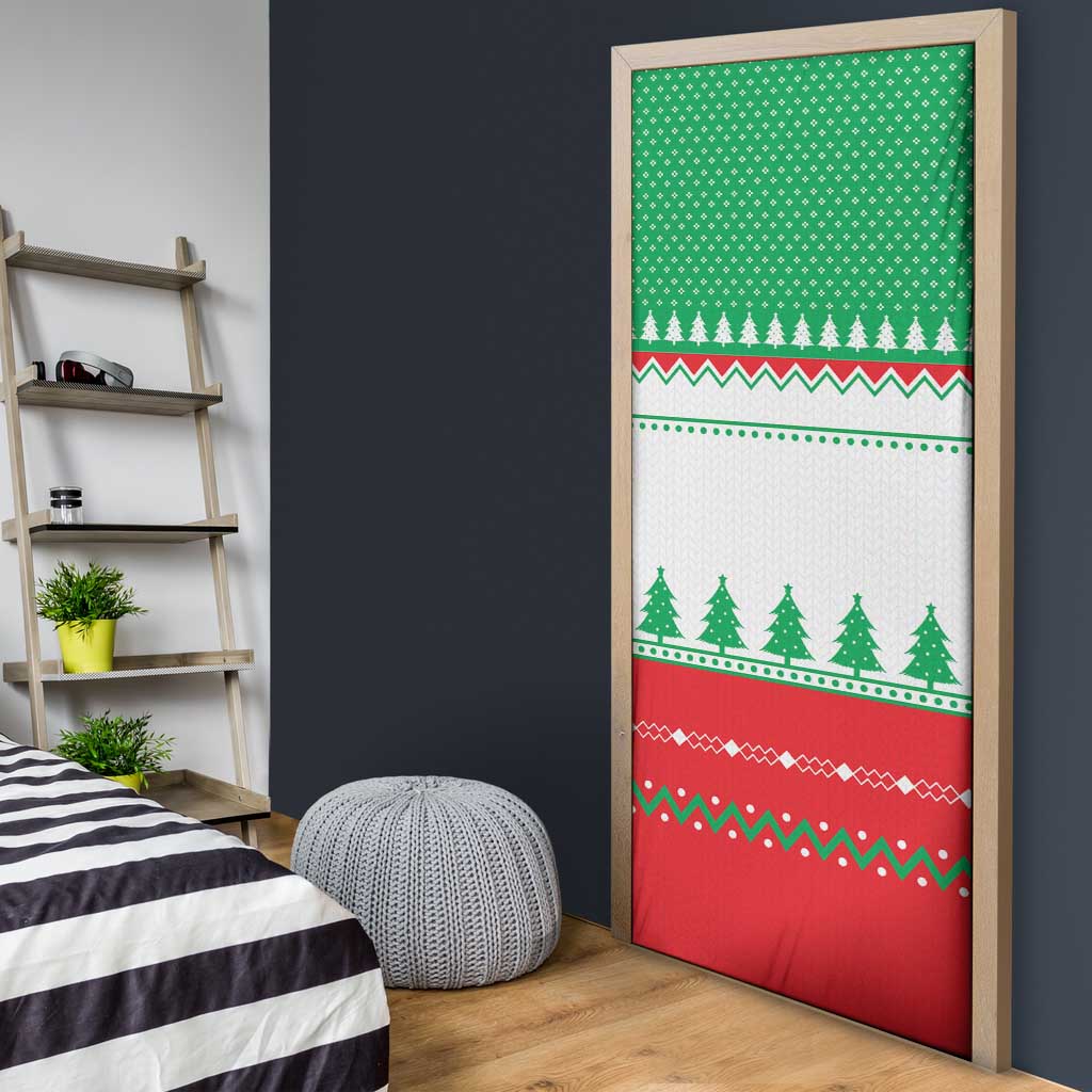 Funny Fitness Cookie Christmas Door Cover with Gingerbread Design and Holiday Pattern - Wonder Print Shop