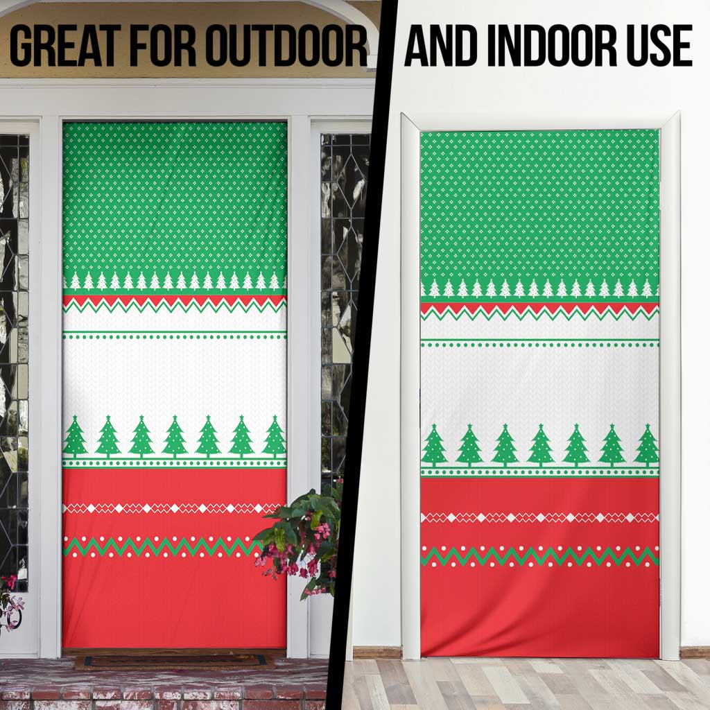 Funny Fitness Cookie Christmas Door Cover with Gingerbread Design and Holiday Pattern - Wonder Print Shop