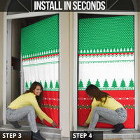 Funny Fitness Cookie Christmas Door Cover with Gingerbread Design and Holiday Pattern - Wonder Print Shop