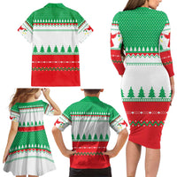 Funny Fitness Cookie Christmas Family Matching Long Sleeve Bodycon Dress and Hawaiian Shirt with Gingerbread Design and Holiday Pattern - Wonder Print Shop