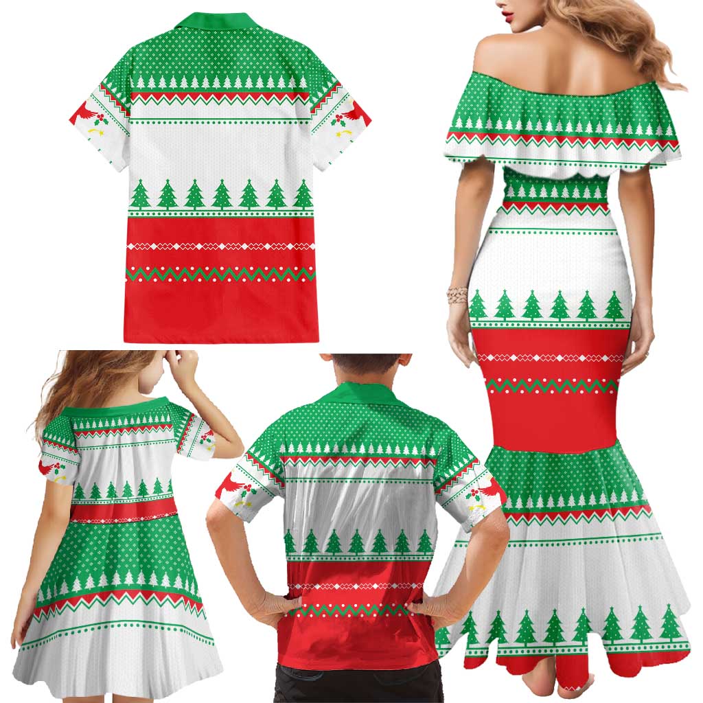 Funny Fitness Cookie Christmas Family Matching Mermaid Dress and Hawaiian Shirt with Gingerbread Design and Holiday Pattern - Wonder Print Shop