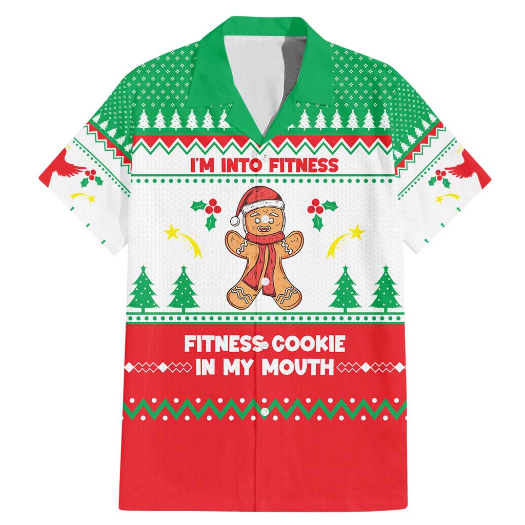 Funny Fitness Cookie Christmas Family Matching Mermaid Dress and Hawaiian Shirt with Gingerbread Design and Holiday Pattern - Wonder Print Shop