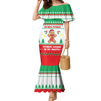 Funny Fitness Cookie Christmas Family Matching Mermaid Dress and Hawaiian Shirt with Gingerbread Design and Holiday Pattern - Wonder Print Shop
