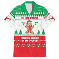 Funny Fitness Cookie Christmas Family Matching Off The Shoulder Long Sleeve Dress and Hawaiian Shirt with Gingerbread Design and Holiday Pattern - Wonder Print Shop