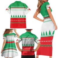 Funny Fitness Cookie Christmas Family Matching Short Sleeve Bodycon Dress and Hawaiian Shirt with Gingerbread Design and Holiday Pattern - Wonder Print Shop