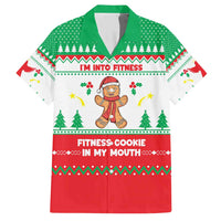Funny Fitness Cookie Christmas Family Matching Short Sleeve Bodycon Dress and Hawaiian Shirt with Gingerbread Design and Holiday Pattern - Wonder Print Shop