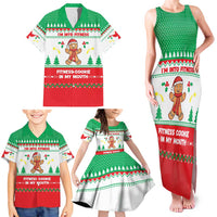 Funny Fitness Cookie Christmas Family Matching Tank Maxi Dress and Hawaiian Shirt with Gingerbread Design and Holiday Pattern - Wonder Print Shop