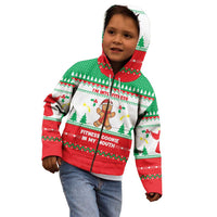 Funny Fitness Cookie Christmas Kid Hoodie with Gingerbread Design and Holiday Pattern - Wonder Print Shop