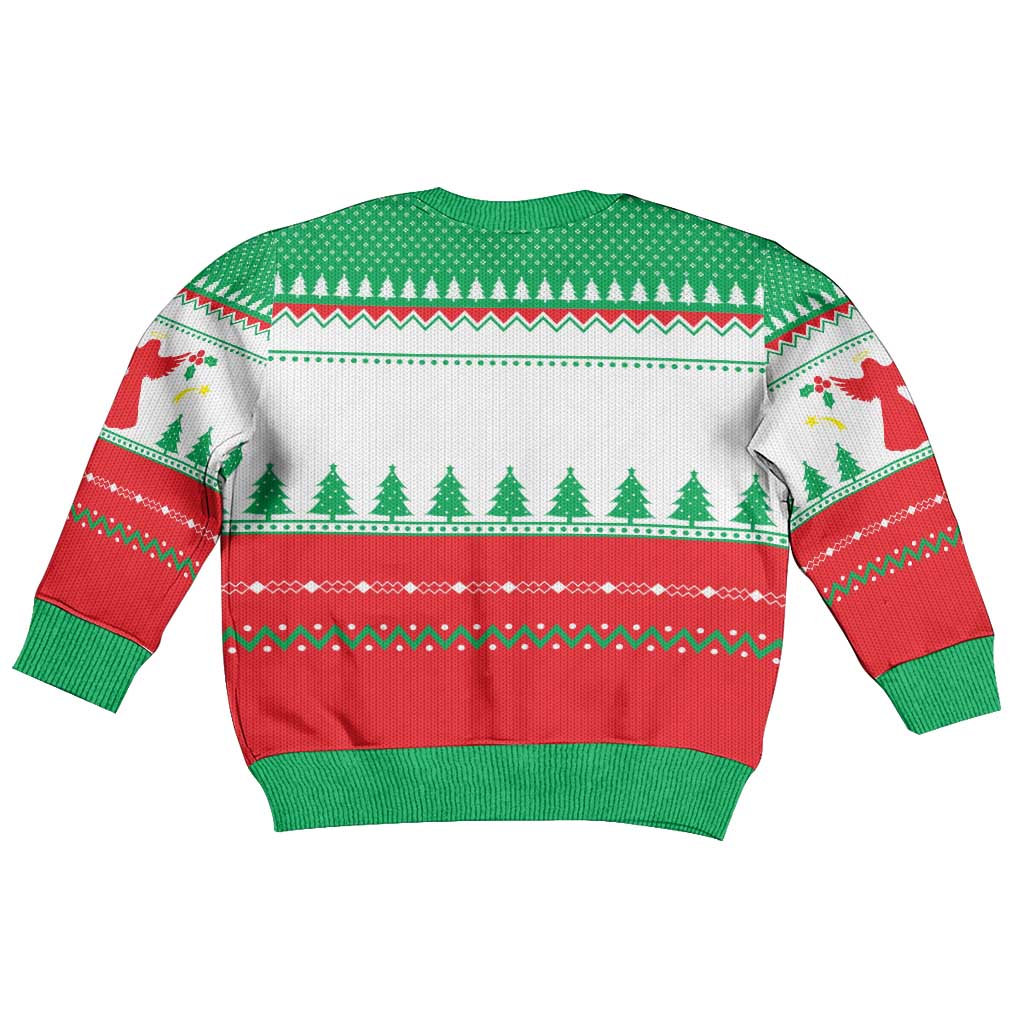 Funny Fitness Cookie Christmas Kid Ugly Christmas Sweater with Gingerbread Design and Holiday Pattern - Wonder Print Shop