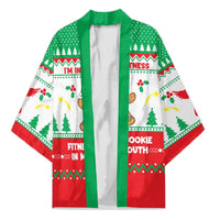 Funny Fitness Cookie Christmas Kimono with Gingerbread Design and Holiday Pattern - Wonder Print Shop