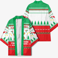 Funny Fitness Cookie Christmas Kimono with Gingerbread Design and Holiday Pattern - Wonder Print Shop