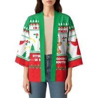 Funny Fitness Cookie Christmas Kimono with Gingerbread Design and Holiday Pattern - Wonder Print Shop