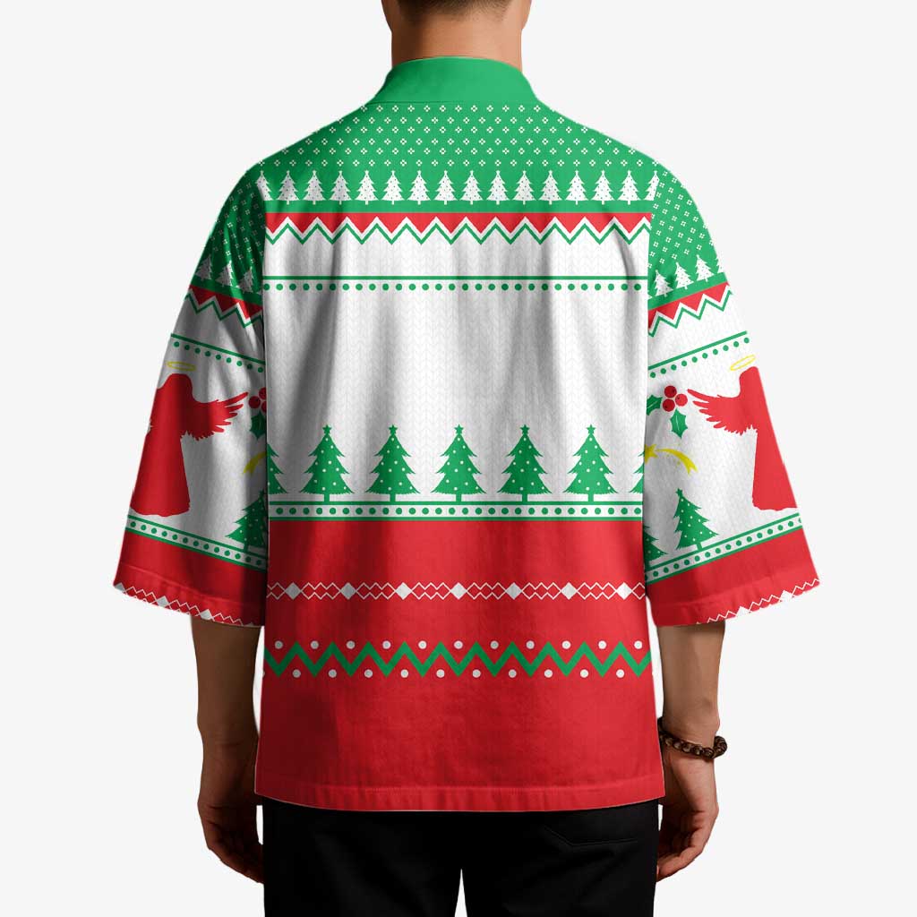 Funny Fitness Cookie Christmas Kimono with Gingerbread Design and Holiday Pattern - Wonder Print Shop