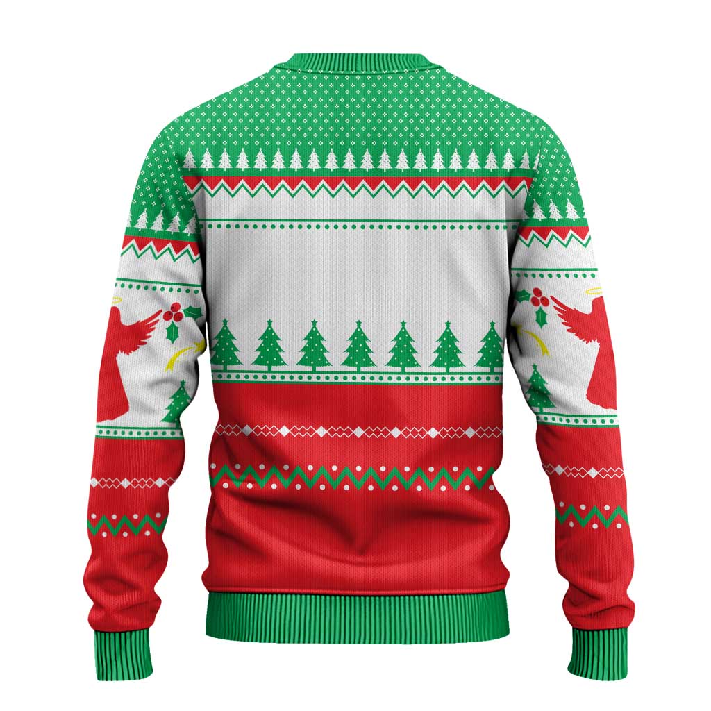 Funny Fitness Cookie Christmas Ugly Christmas Sweater with Gingerbread Design and Holiday Pattern - Wonder Print Shop