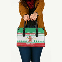 Funny Fitness Cookie Christmas Leather Bag with Gingerbread Design and Holiday Pattern - Wonder Print Shop