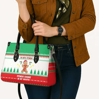 Funny Fitness Cookie Christmas Leather Bag with Gingerbread Design and Holiday Pattern - Wonder Print Shop
