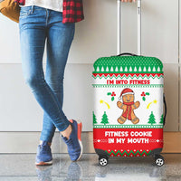 Funny Fitness Cookie Christmas Luggage Cover with Gingerbread Design and Holiday Pattern - Wonder Print Shop