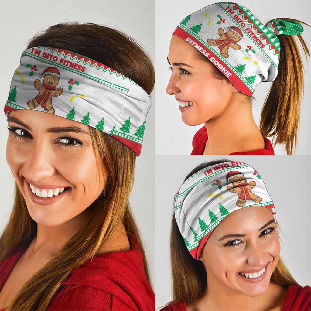 Funny Fitness Cookie Christmas Neck Gaiter with Gingerbread Design and Holiday Pattern - Wonder Print Shop
