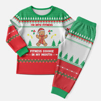 Funny Fitness Cookie Christmas Pajama Set with Gingerbread Design and Holiday Pattern - Wonder Print Shop