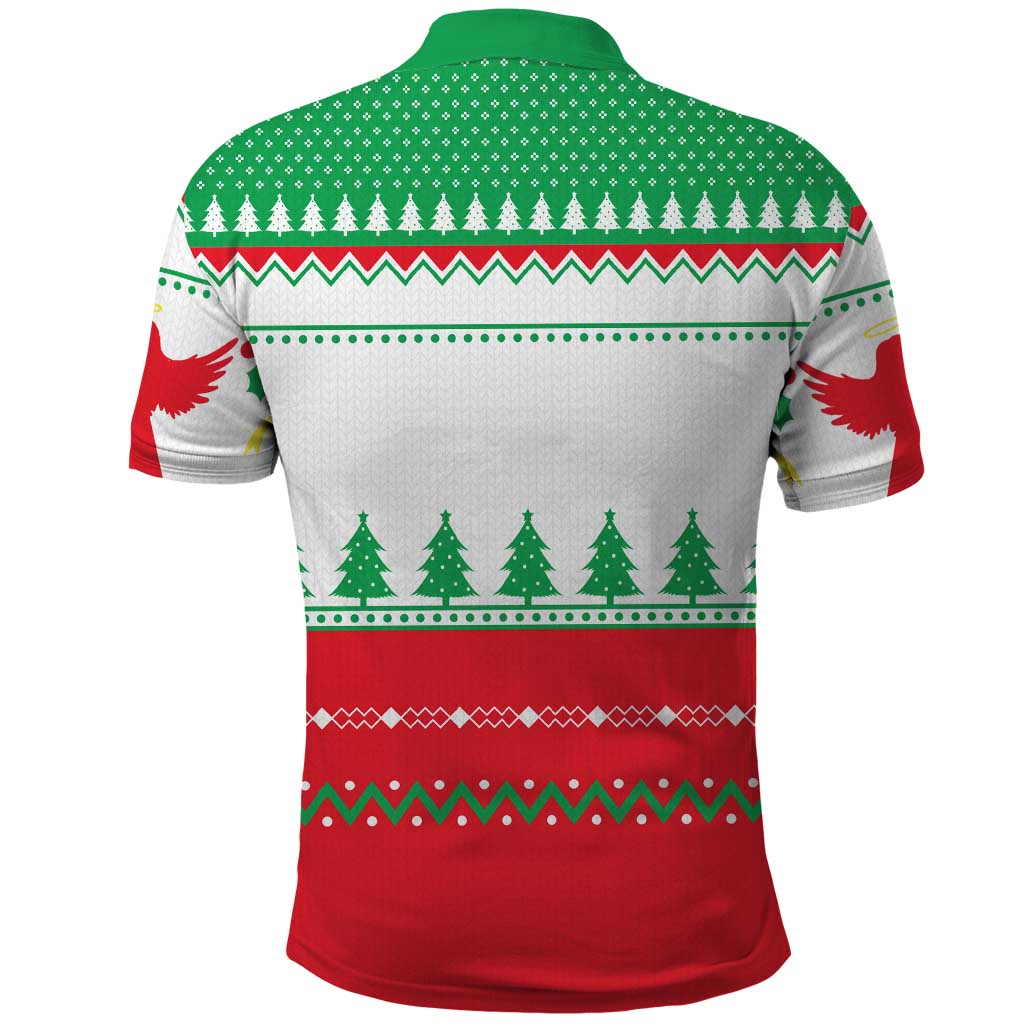 Funny Fitness Cookie Christmas Polo Shirt with Gingerbread Design and Holiday Pattern - Wonder Print Shop