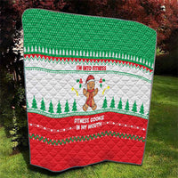 Funny Fitness Cookie Christmas Quilt with Gingerbread Design and Holiday Pattern - Wonder Print Shop