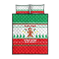 Funny Fitness Cookie Christmas Quilt Bed Set with Gingerbread Design and Holiday Pattern - Wonder Print Shop
