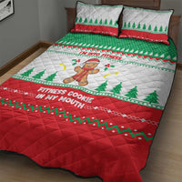 Funny Fitness Cookie Christmas Quilt Bed Set with Gingerbread Design and Holiday Pattern - Wonder Print Shop