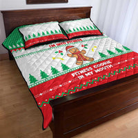Funny Fitness Cookie Christmas Quilt Bed Set with Gingerbread Design and Holiday Pattern - Wonder Print Shop