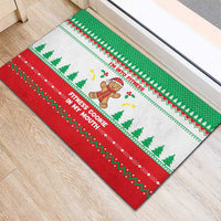 Funny Fitness Cookie Christmas Rubber Doormat with Gingerbread Design and Holiday Pattern - Wonder Print Shop