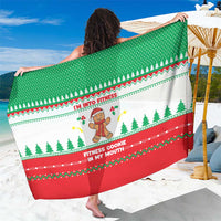 Funny Fitness Cookie Christmas Sarong with Gingerbread Design and Holiday Pattern - Wonder Print Shop