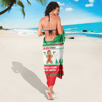 Funny Fitness Cookie Christmas Sarong with Gingerbread Design and Holiday Pattern - Wonder Print Shop