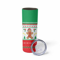 Funny Fitness Cookie Christmas Skinny Tumbler with Gingerbread Design and Holiday Pattern - Wonder Print Shop