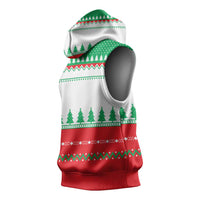 Funny Fitness Cookie Christmas Sleeveless Hoodie with Gingerbread Design and Holiday Pattern - Wonder Print Shop