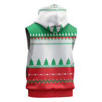 Funny Fitness Cookie Christmas Sleeveless Zip Hoodie with Gingerbread Design and Holiday Pattern - Wonder Print Shop