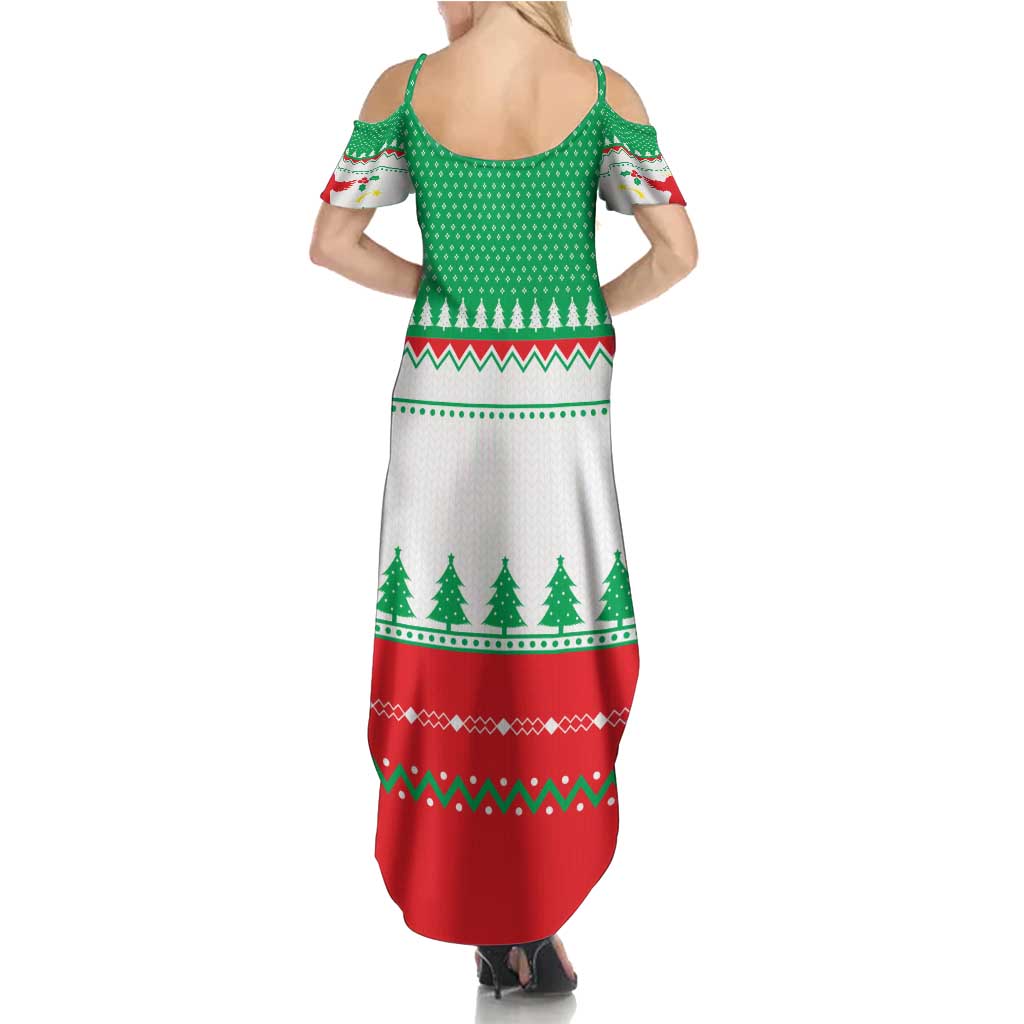 Funny Fitness Cookie Christmas Summer Maxi Dress with Gingerbread Design and Holiday Pattern - Wonder Print Shop